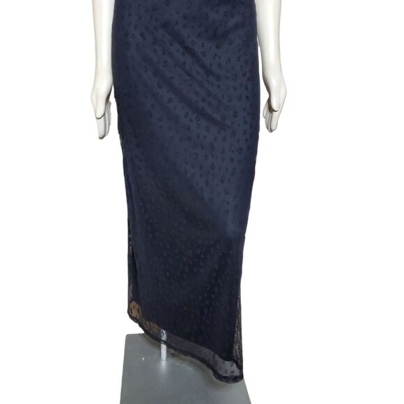 VTG 90s Y2K Maxi Dress Size L Sheer Mesh Overlay  Whimsigoth Witchy Byer Too - Picture 3 of 13